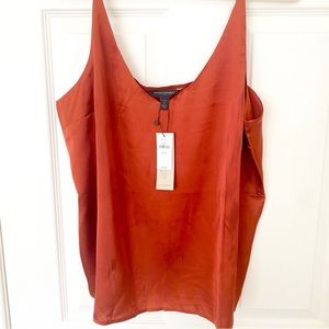 NWT Banana Republic Petite Large Satin Tank Top in beautiful Rust color
